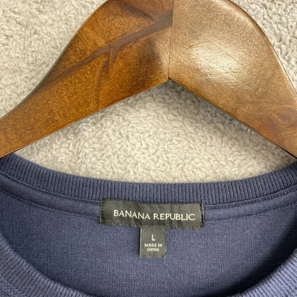 Banana Republic Men's L Navy Long Sleeve Crew neck Knit Sweatshirt